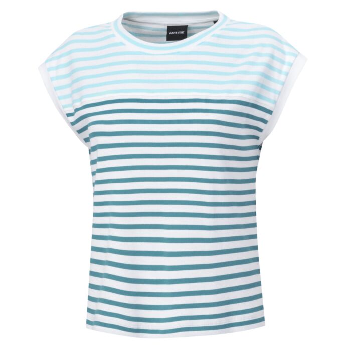 T-shirt rayé à fines structure à côtes