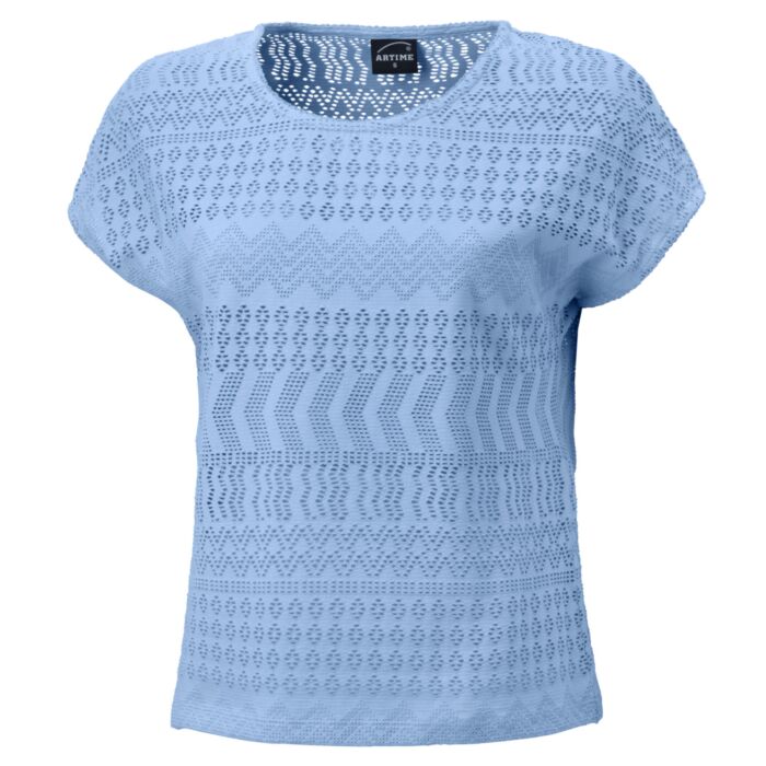 Damen Ajour T-Shirt mit Baumwollanteil main product photo