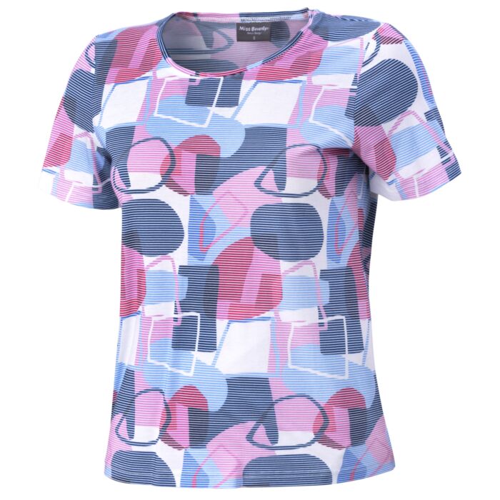 T-shirt dames imprimé en coton et Modal