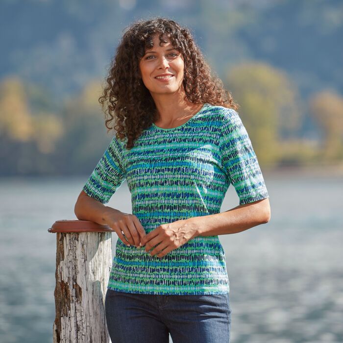 T-Shirt mit Allover-Print und Rundhalsausschnitt