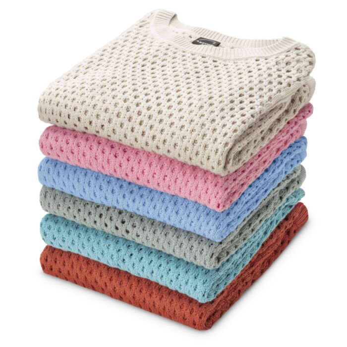 Pull-over ajouré en maille, à encolure arrondie