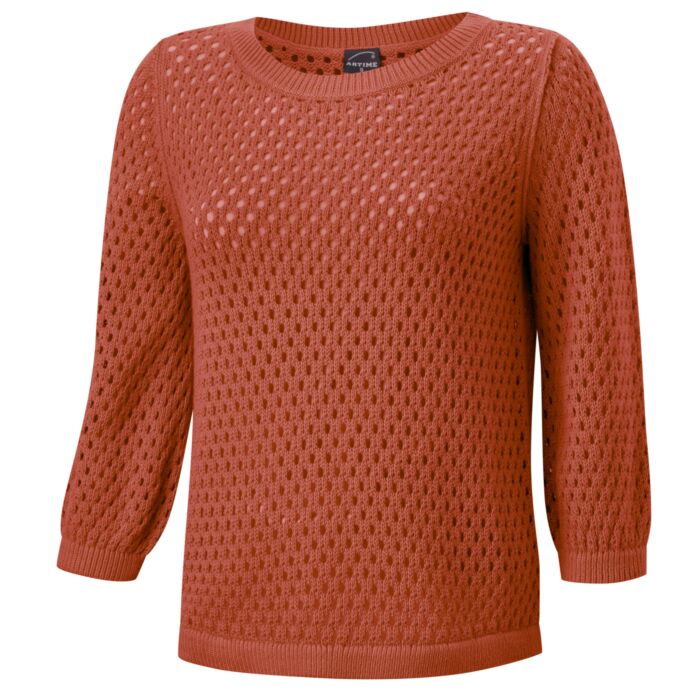 Pull-over ajouré en maille, à encolure arrondie