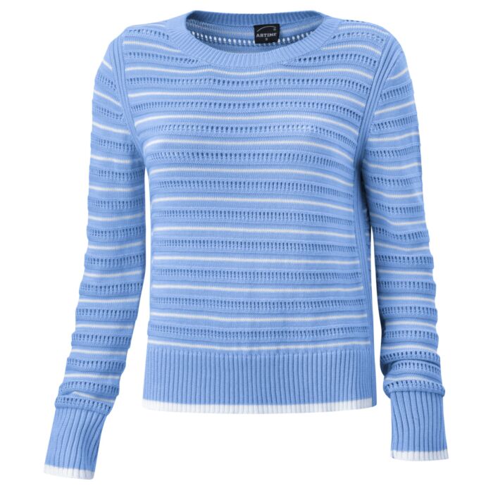 Ajourpullover mit feinem Streifenmuster für Damen