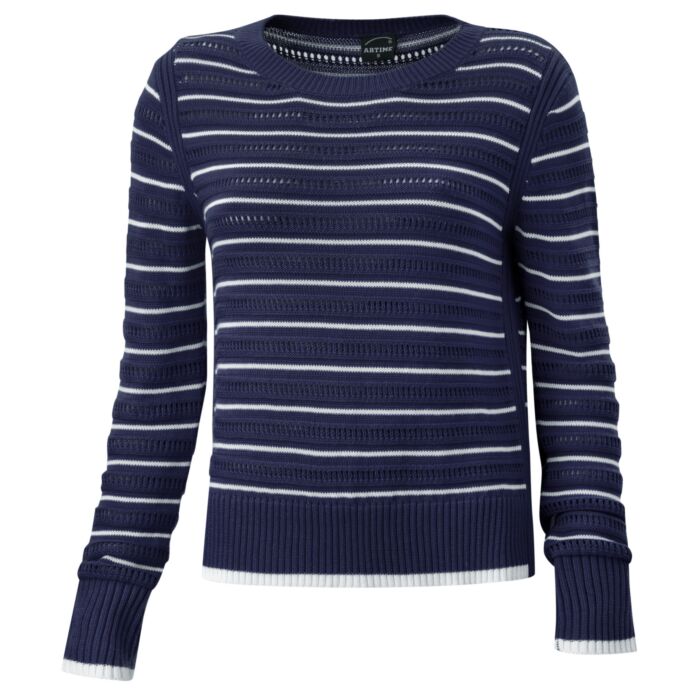 Ajourpullover mit feinem Streifenmuster für Damen