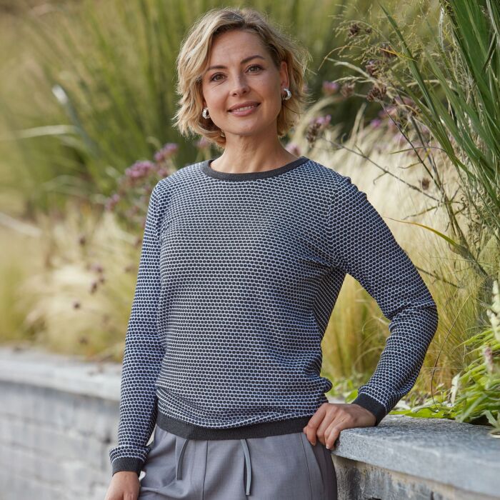 Two Tone Pullover für Damen mit Struktur