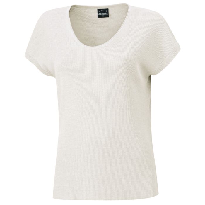 T-shirt dames en maille fine avec fil lurex