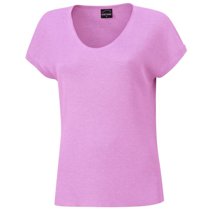 Damen Feinstrick T-Shirt mit Lurexgarn