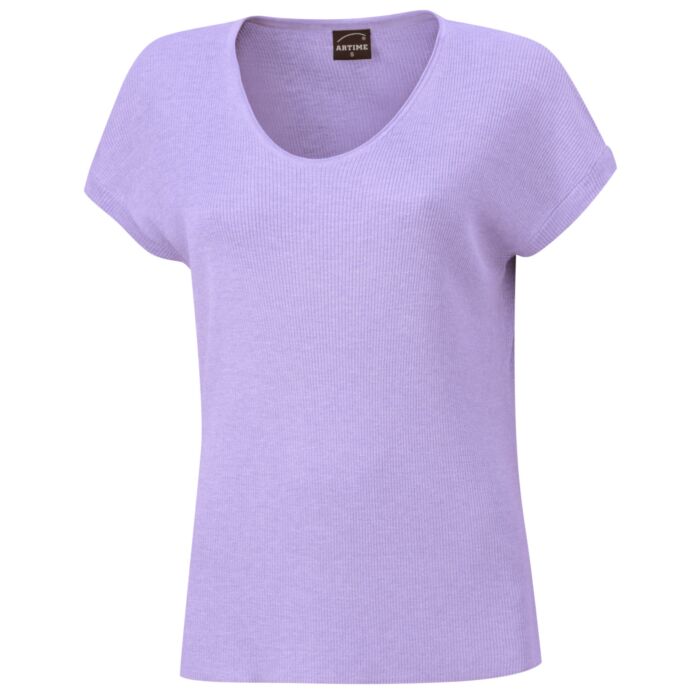 Damen Feinstrick T-Shirt mit Lurexgarn