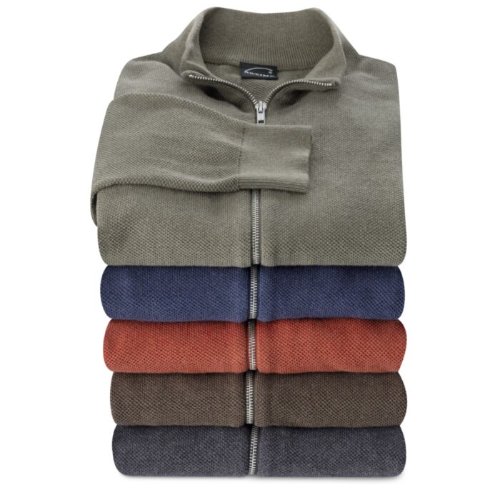Cardigan en tricot, à col montant et glissière