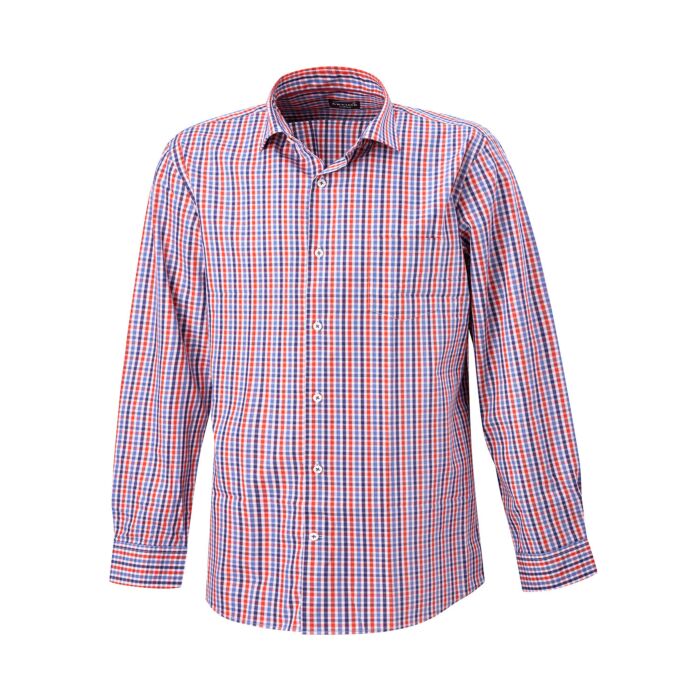 Chemise à carreaux à manches longues courtes en coton, repassage superflu