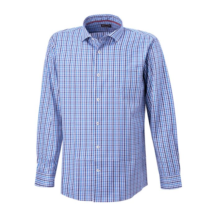 Chemise à carreaux à manches longues courtes en coton, repassage superflu