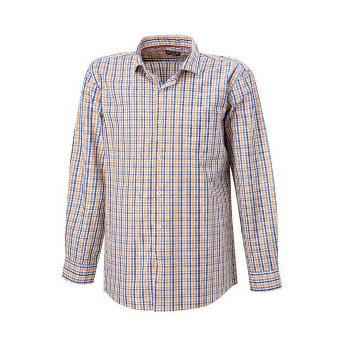 Chemise à carreaux à manches longues courtes en coton, repassage superflu