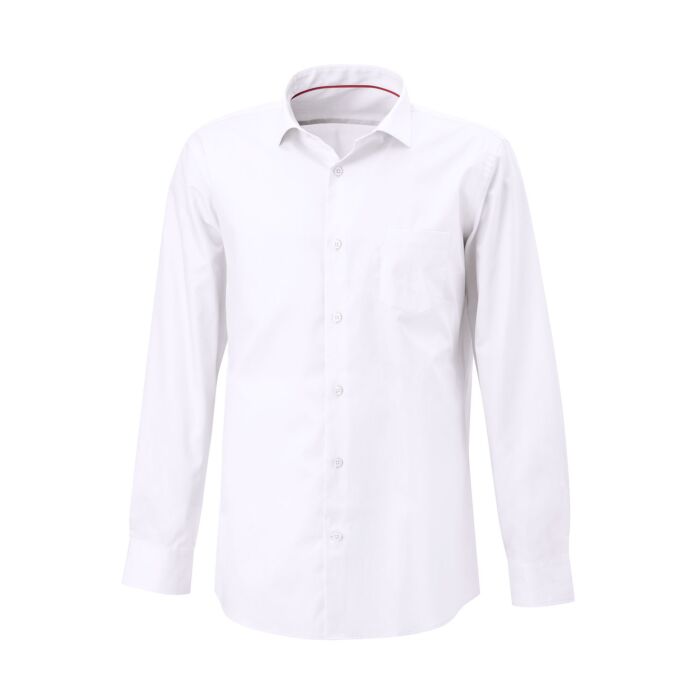 Chemise à manches longues en coton, repassage superflu uni
