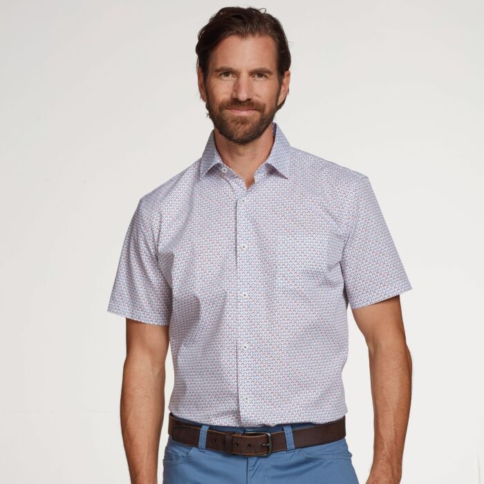 Chemise imprimée à manches courtes en coton hommes