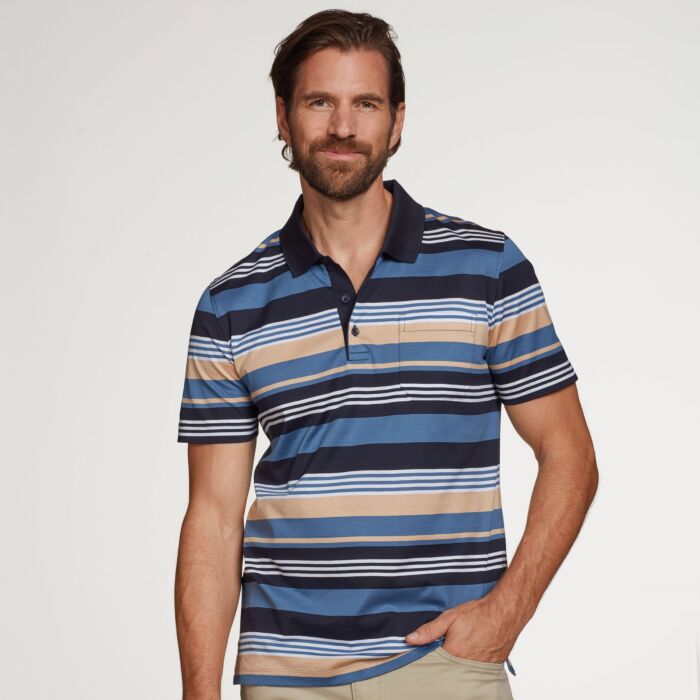 Mercerisiertes Poloshirt gestreift für Herren