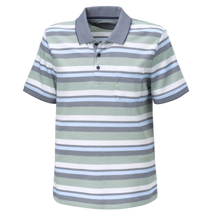 Kurzarm Herren Poloshirt gestreift