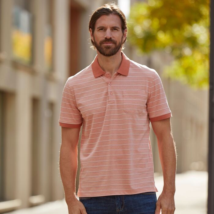 Polo rayé à manches courtes pour hommes