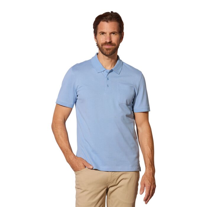 Polo Piqué Shirt uni mit Brusttasche