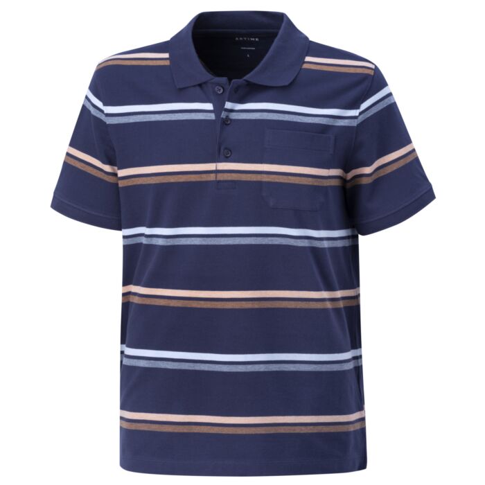 Artime Polo piqué rayé pour hommes , orange