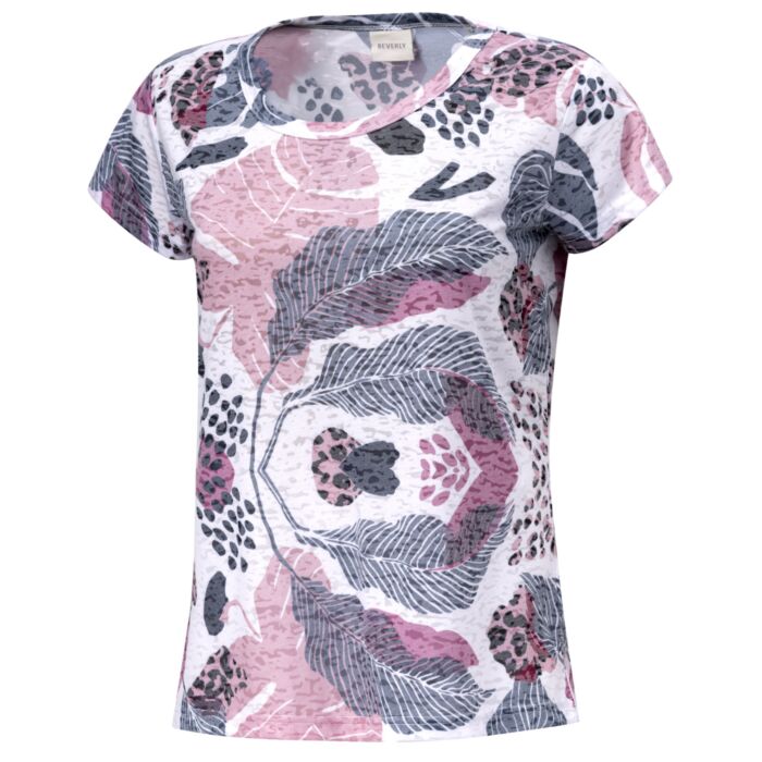 T-Shirt in Ausbrenner-Optik mit botanischem Print