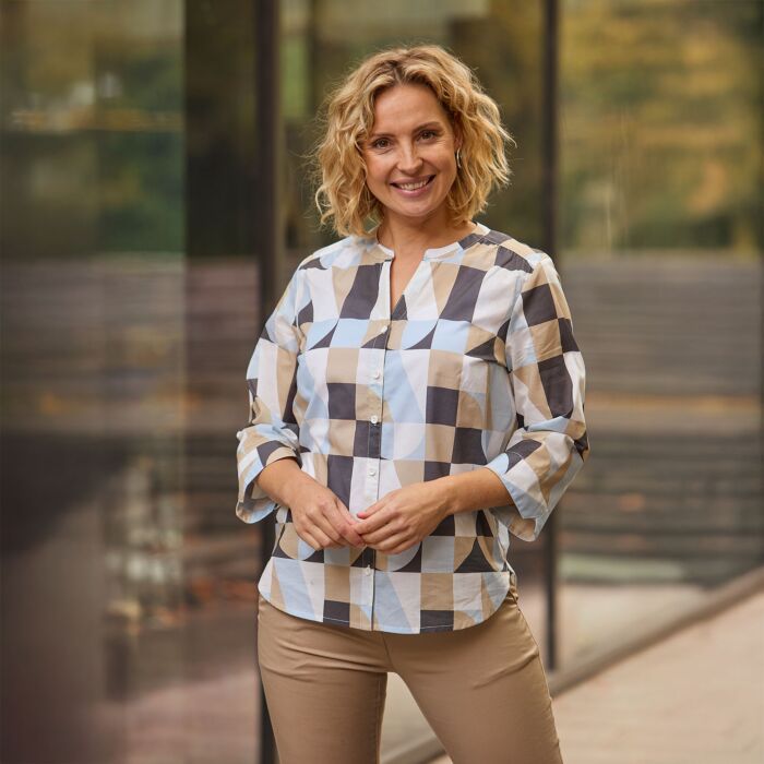 Damen Bluse mit geometrischem Print