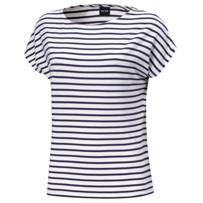 Gestreiftes T-shirt mit angeschnittenen Ärmeln