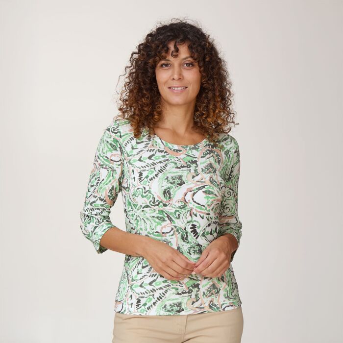 Shirt côtelé avec imprimé allover