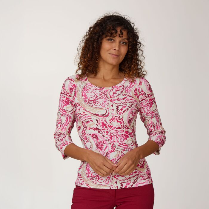 Shirt côtelé avec imprimé allover