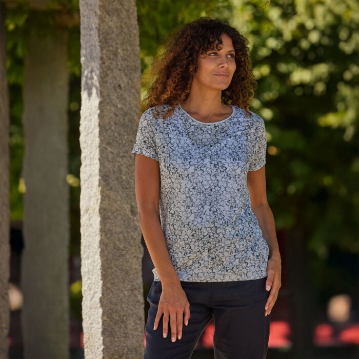 T-shirt en lin imprimé