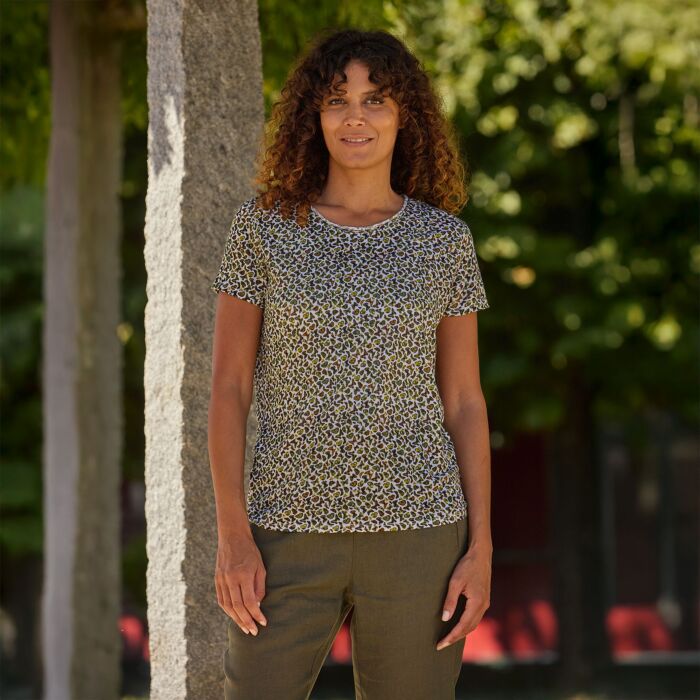 T-shirt en lin imprimé