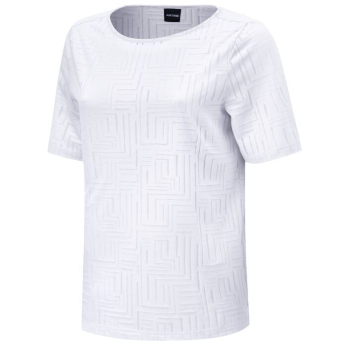 Ausbrenner-Shirt mit geometrischem Muster.