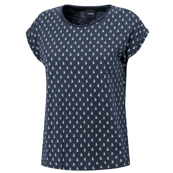 T-Shirt mit Segelschiff-Print