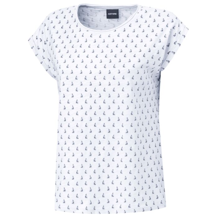 T-Shirt mit Segelschiff-Print