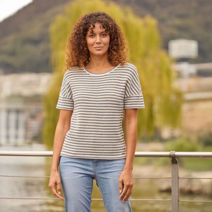 T-shirt en maille rayée