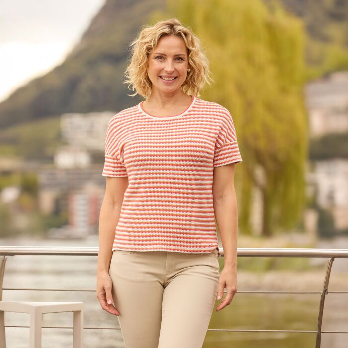 T-shirt en maille rayée