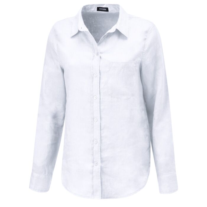 Blouse unie avec col façon chemise pour dames