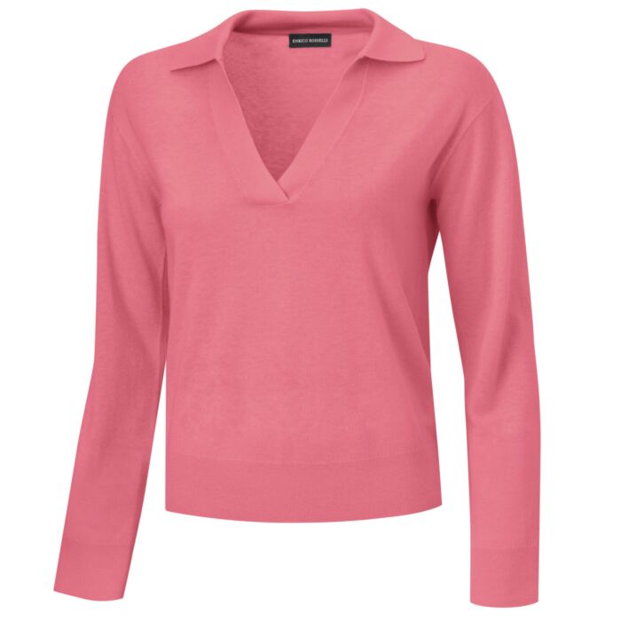 Sommerlicher Pullover mit Polokragen