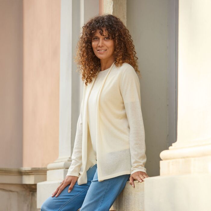 Sommerlicher Cardigan aus Kaschmir-Seide