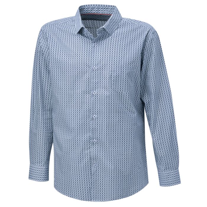 Chemise à manches longues imprimée en coton, sans repassage