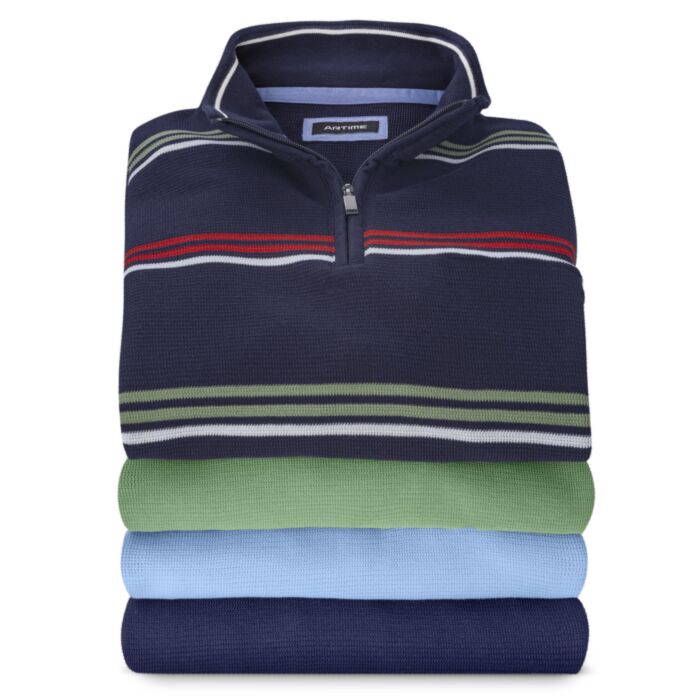 Pull camionneur à fermeture éclair pour hommes uni