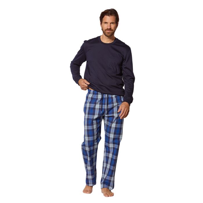 Karierte Pyjama Hose aus Baumwolle, gewoben