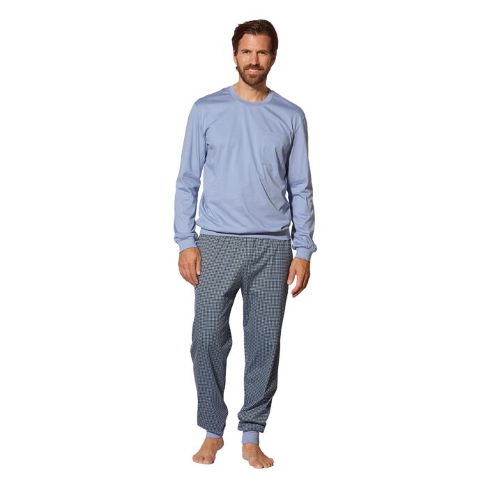 Pantalon de pyjama imprimé avec finition bords-côtes