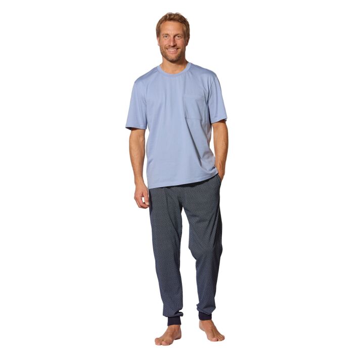 Pantalon de pyjama imprimé avec finition bords-côtes