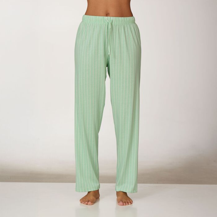 Gestreifte Pyjama Hose, gerade geschnitten