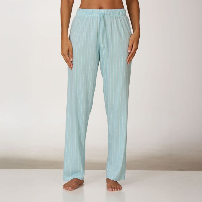 Gestreifte Pyjama Hose, gerade geschnitten