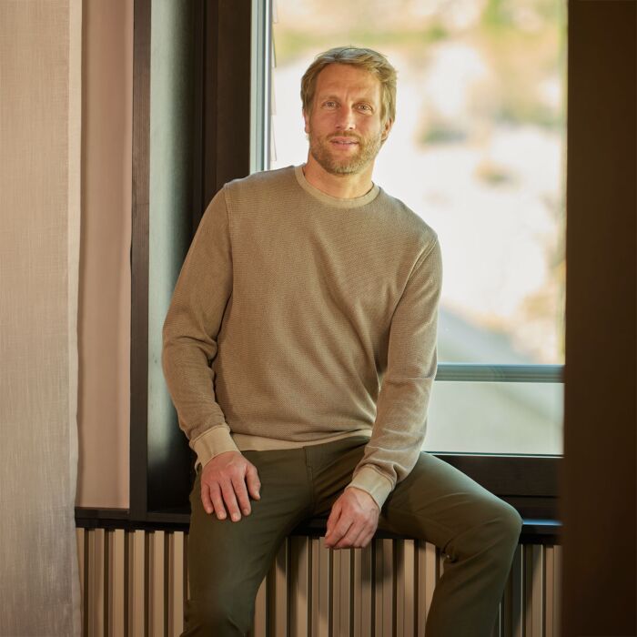 Jacquard Pullover mit Fischgrätmuster