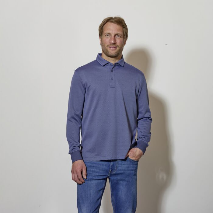 Langarm Poloshirt mit Knopfleiste