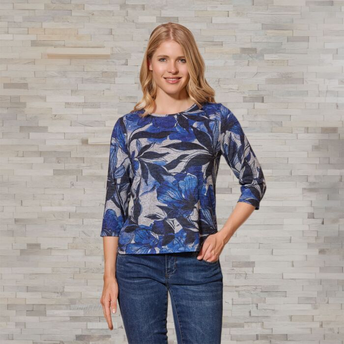 Shirt imprimé pour dames, manches longues