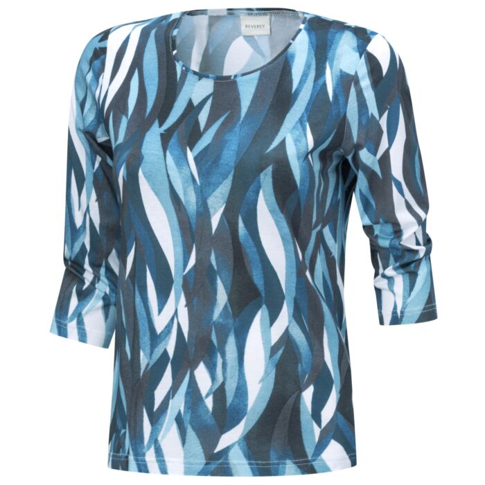 Shirt mit Allover-Print und 3/4 Ärmeln