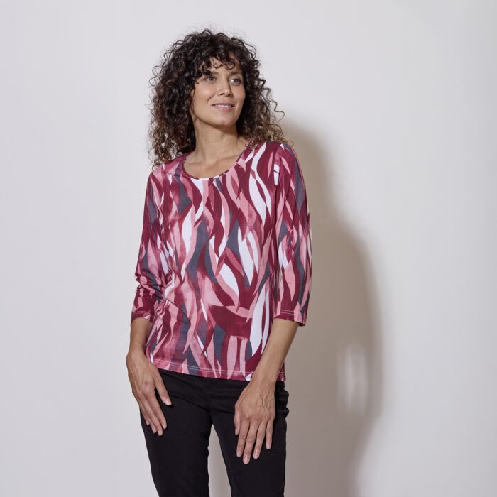 Shirt mit Allover-Print und 3/4 Ärmeln